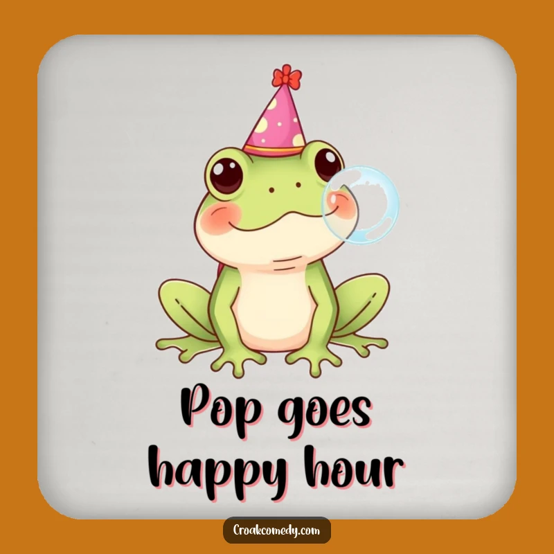 Funny Frog Party Drink Coaster - Protect Surfaces with Hilarious Frog Art