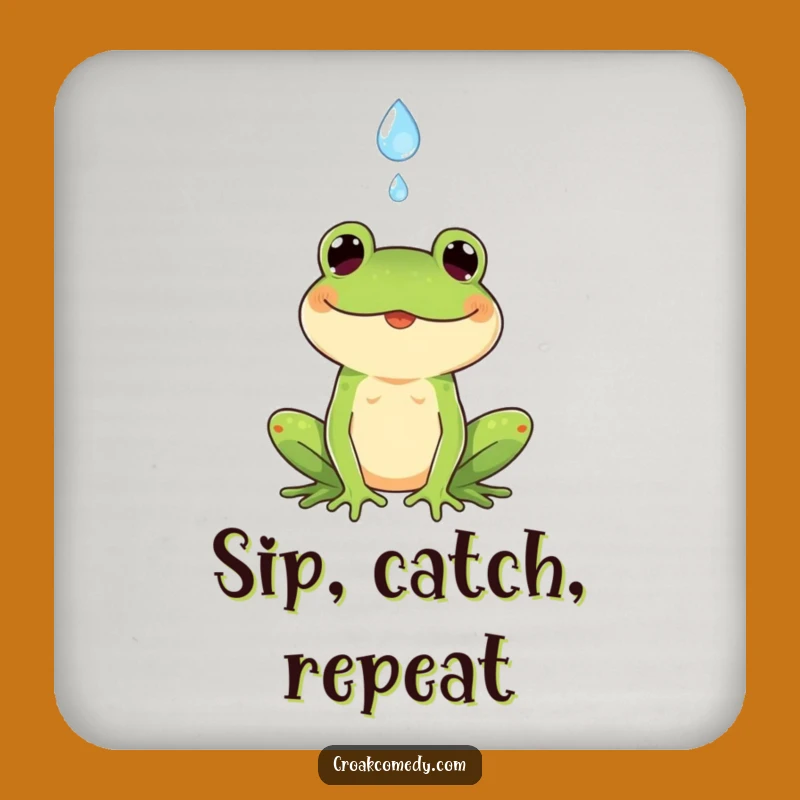 Funny Frog Drink Coaster: Cheerful Raindrop Catcher Coaster, Cute Funny Gift Protector