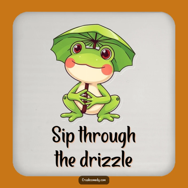 Funny Frog Lily Pad Umbrella Drink Coaster: Protect Surfaces with Adorable Outdoor Humor