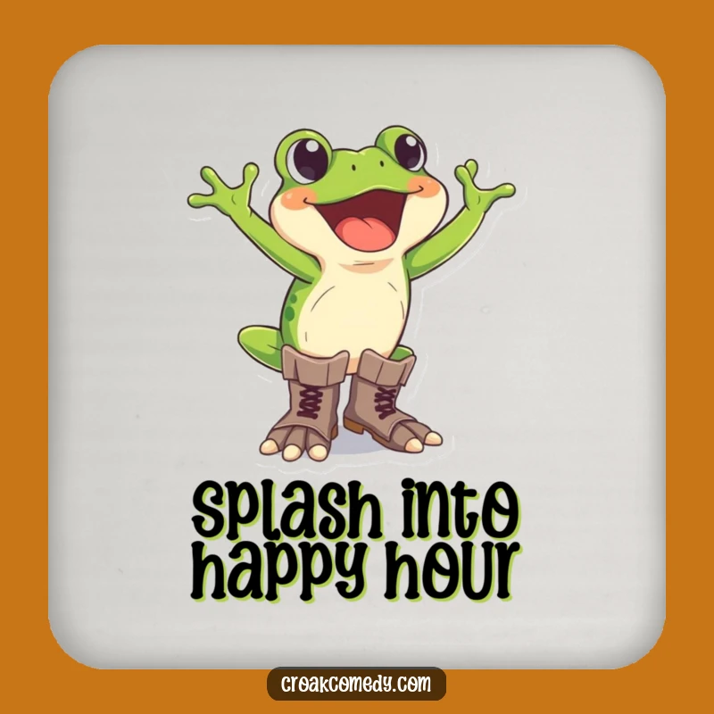 Funny Frog Coaster - Excited Boots Fun, Humorous Adventure Gift Set