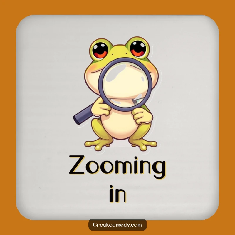 Funny Frog Magnifying Coasters: Curious Character's Detail Focus, Stylish Funny Gift