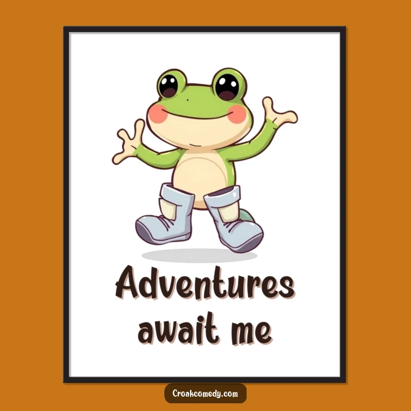Funny Frog Boots Poster: Joyful Hopper's Art Perfect Funny Gift