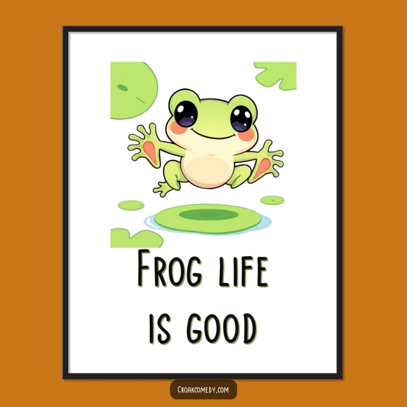 Funny Frog Leap Poster - Add Aquatic Fun to Your Walls