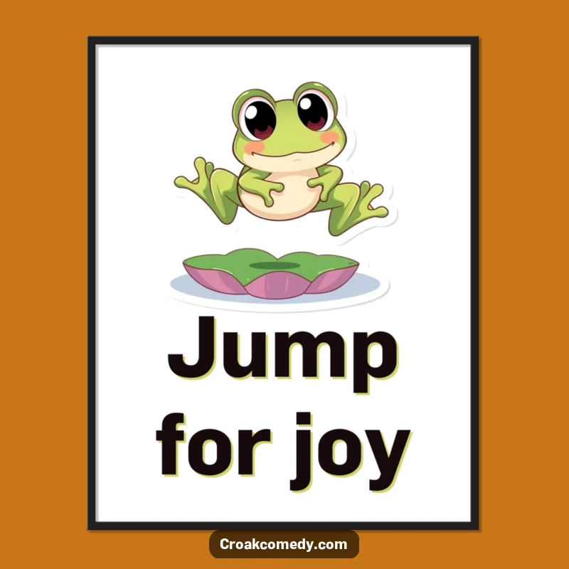 Funny Frog Leap Poster - Vibrant Wall Art for a Playful Home