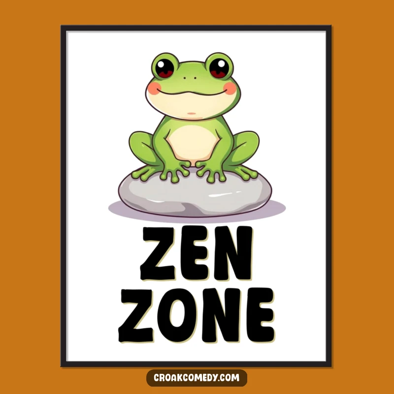 Funny Frog Poster: Amusing Content Amphibian Art, Perfect Funny Gift for Wall Decor
