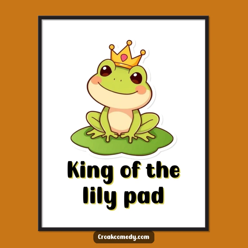 Funny Royal Frog Poster: Regal Wall Art for a Cheerful Atmosphere