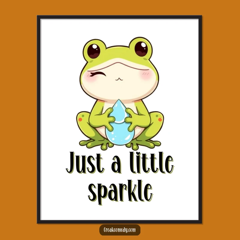 Funny Winking Frog Dewdrop Poster: Playful Art for a Cheerful Space