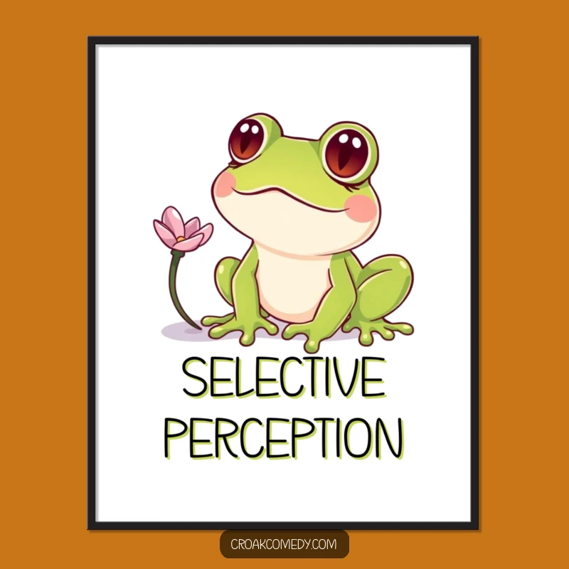 Funny Crossed-Eyed Frog Poster: Bewildered Amphibian Art, A Striking Funny Gift
