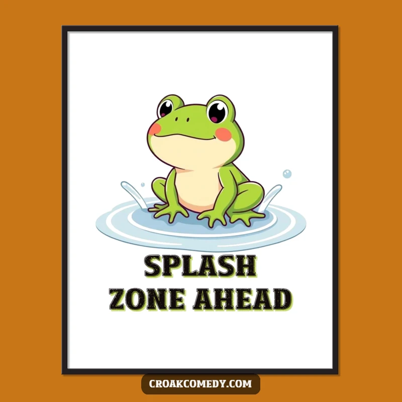 Funny Frog Poster: Decorate with Laughter, a Hilarious Amphibian Splash Art Gift
