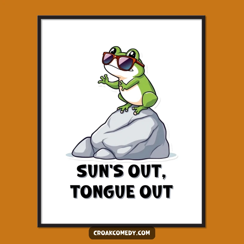 Funny Cool Frog Poster: Sunglasses Balance Art, Hilarious Funny Gift for Walls