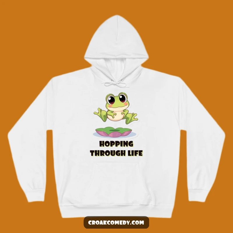 Cozy Funny Frog Leap Hoodie - Warm and Whimsical Gift for Frog Fans