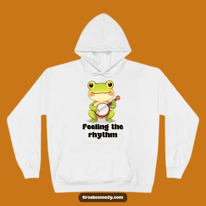 Funny Frog Hoodie - Cheerful Banjo Player, Cozy Musical Humorous Gift