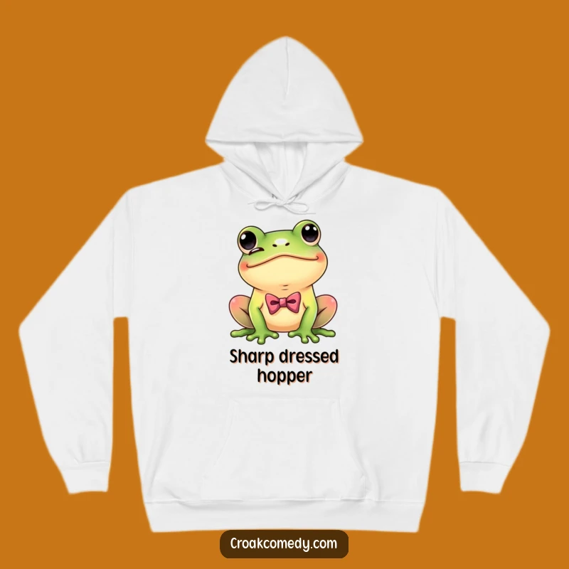 Funny Dapper Frog Hoodie: Cozy Comfort with Hilarious Sophistication