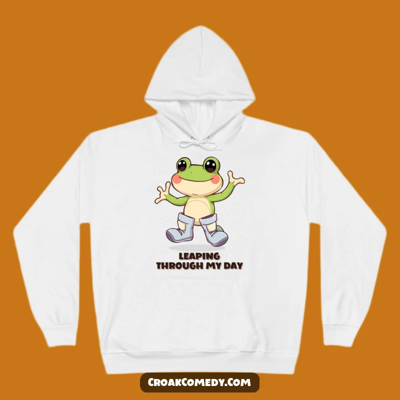 Funny Frog Boots Hoodie: Cozy Joyful Hopper's Adventure Funny Gift