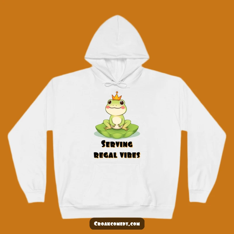 Funny Frog King Hoodie: Cheerful Crowned Amphibian Sweatshirt for a Regal Gift!