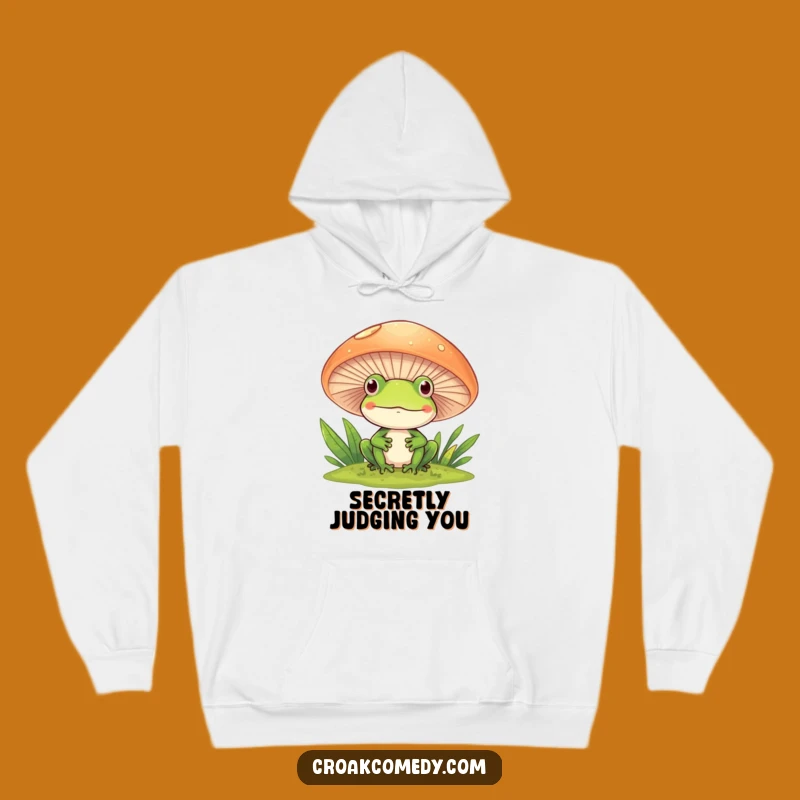 Funny Frog Mushroom Hoodie - Cozy & Comical Sweater for Nature Explorers