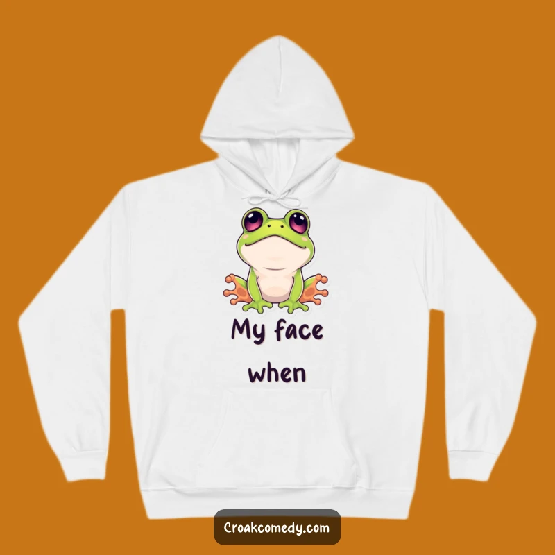 Funny Surprised Frog Hoodie: Cozy Wide-Eyed Amphibian Sweatshirt