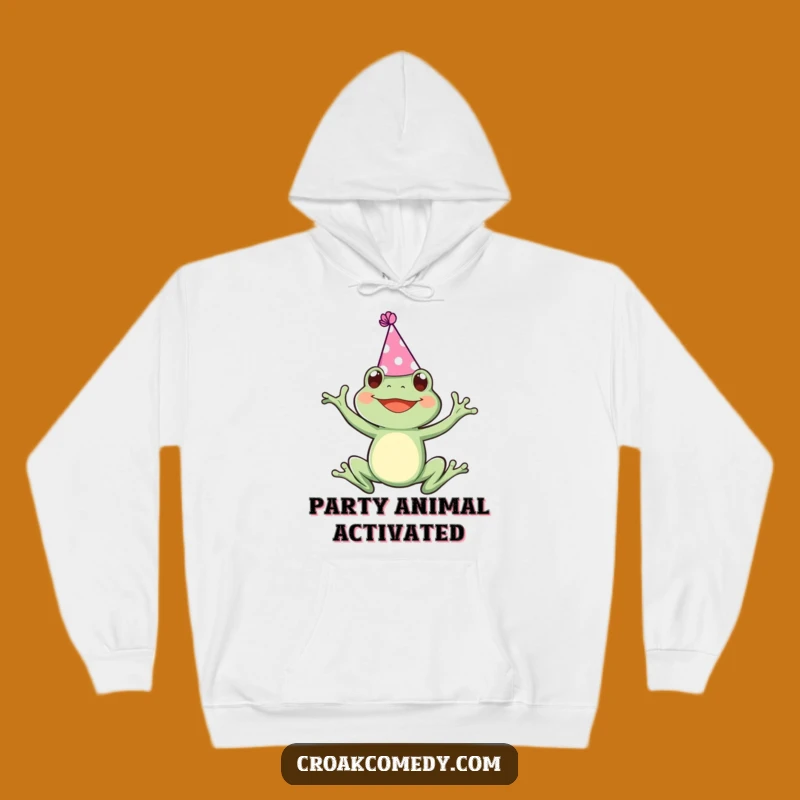 Funny Party Frog Hoodie: Cozy Leaping Joy Hoodie, Ultimate Funny Gift for Celebrations