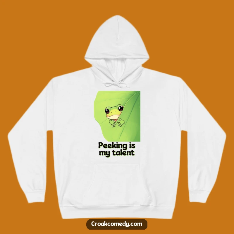 Funny Frog Hoodie: Cozy Leaf Peek Design, A Hilarious and Warm Funny Gift