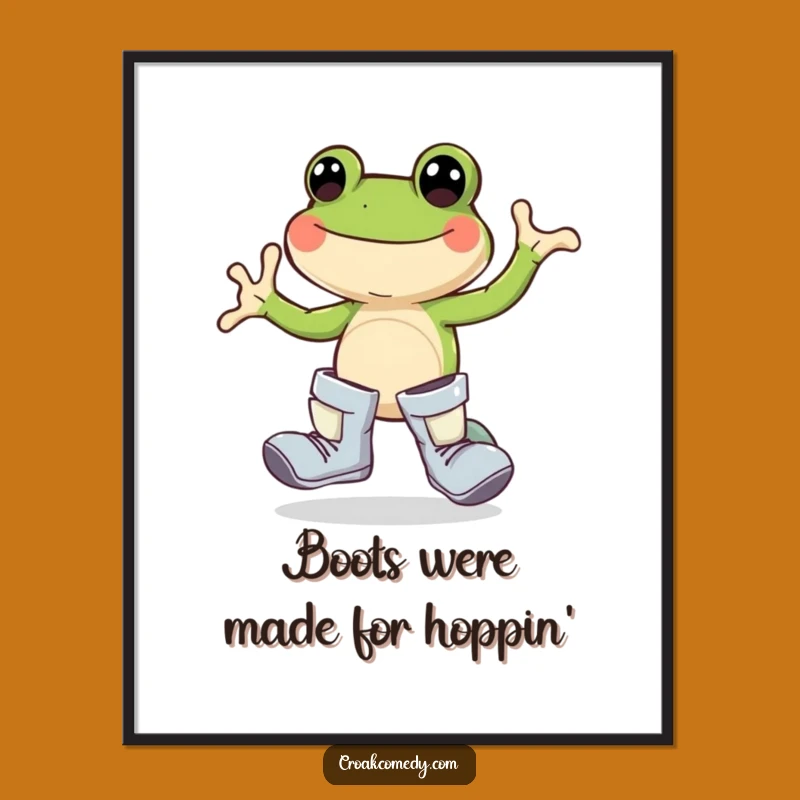 Free Printable Wall Art: Joyful Hopping Frog, a Funny Downloadable Decor Piece