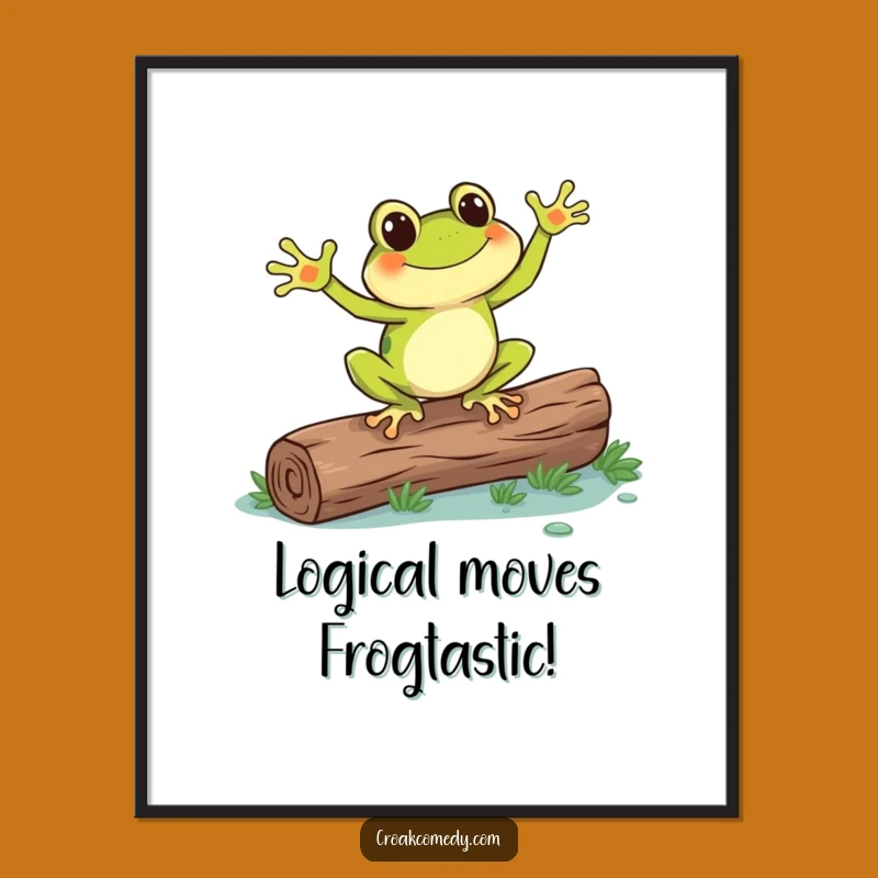 Free Printable Wall Art: Dancing Frog Log Humor, Funny Downloadable Art for Room Decor