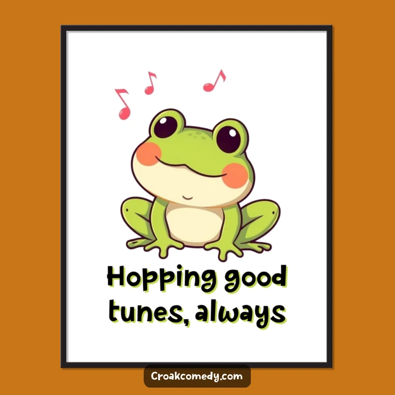 Free Printable Wall Art: Frog Croaking Music Funny Downloadable Art Gift