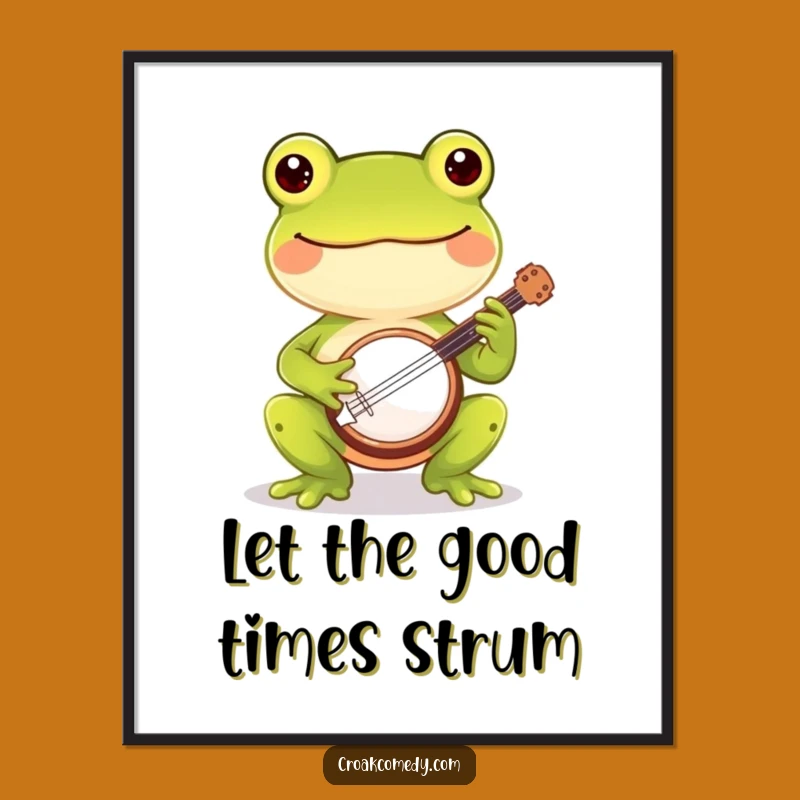 Funny Free Printable Wall Art: Frog With Banjo Downloadable Decor Gift