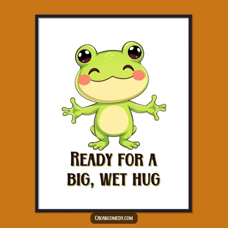 Funny Free Printable Wall Art: Hugging Frog DIY Downloadable Decor for Warmth