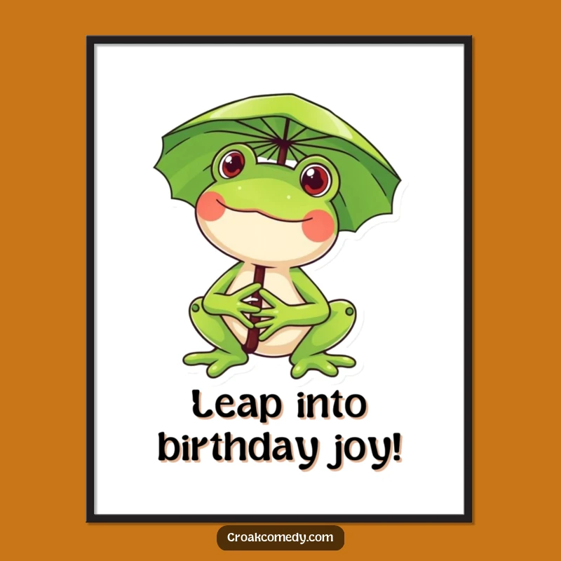 Funny Free Printable Wall Art: Frog with Lily Pad Umbrella - Whimsical Downloadable Decor