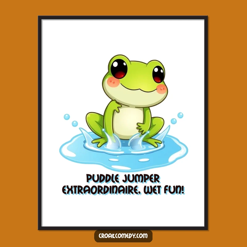 Funny Free Printable Wall Art: Splashing Frog DIY Downloadable Decor for Play