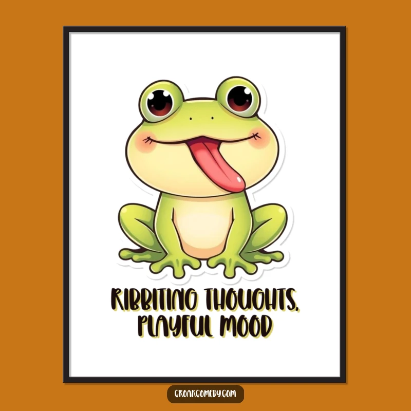 Free Printable Frog Art: Tongue Out Fun for Quirky Downloadable Wall Decor
