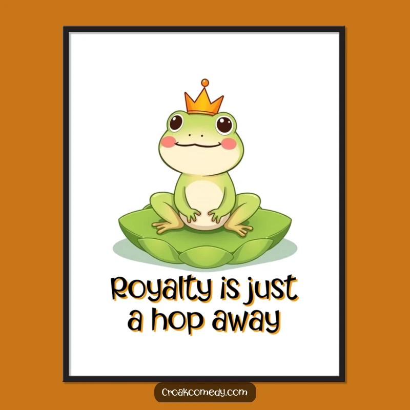 Free Printable Frog Art: Royal Lily Pad Rider for Quirky Downloadable Decor