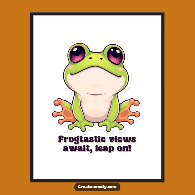 Surprised Frog Free Printable Wall Art: Funny Animal Downloadable Decor for Your Home