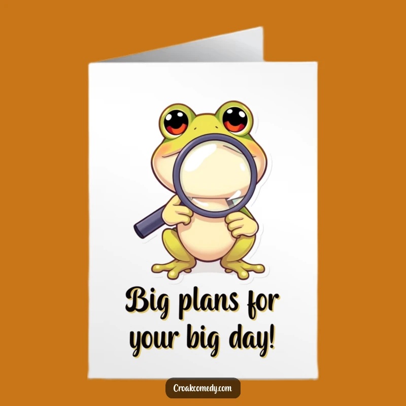 Free Printable Birthday Card: Curious Frog Investigates, Humorous Downloadable Gift