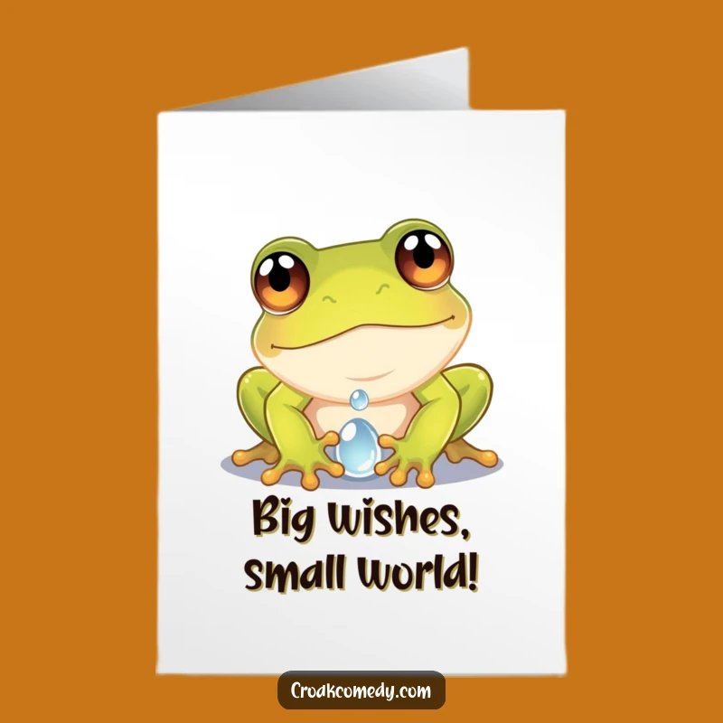 Free Printable Frog Birthday Card: Curious Dewdrop Explorer Downloadable Gift