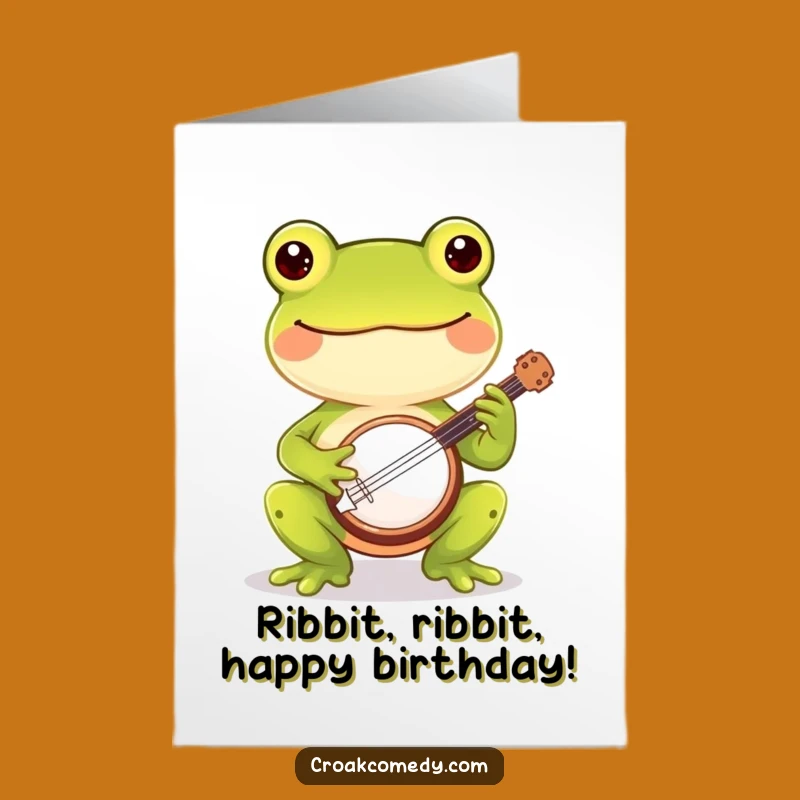 Free Printable Birthday Card: Frog With Banjo Downloadable Greeting Funny Gift