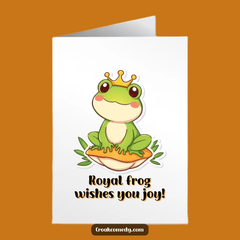 Free Printable Birthday Card: Royal Frog King Crown Humor Greeting Card