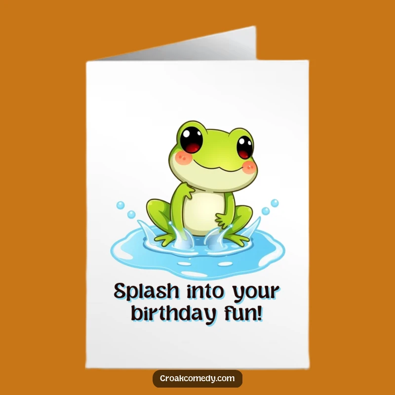 Free Printable Birthday Card: Splashing Frog Fun DIY Downloadable Gift for Joy