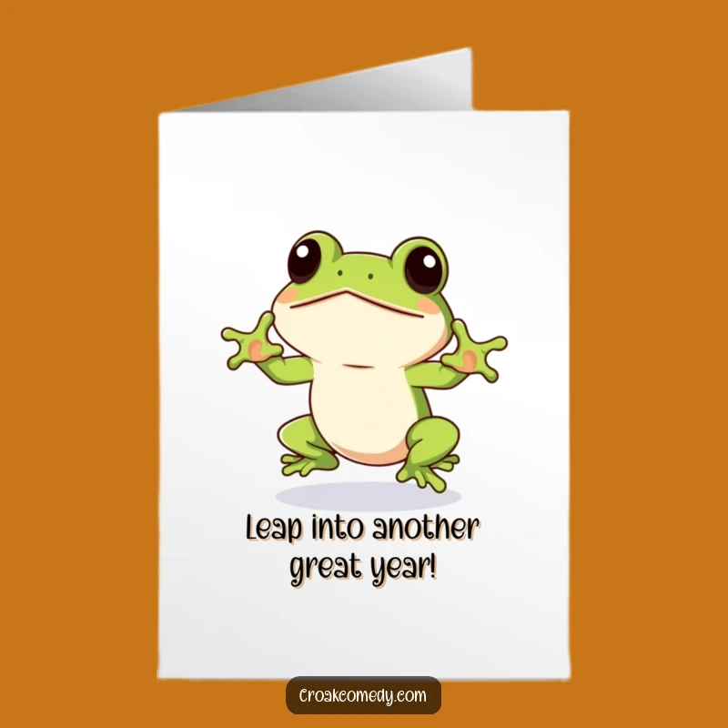 Free Printable Birthday Card: Eager Frog's Leap of Humor for a Hilarious Downloadable Greeting