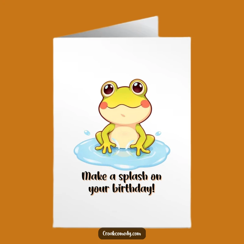 Free Printable Birthday Card: Playful Frog Splash, Fun Downloadable Gift for All