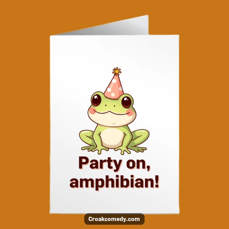 Free Printable Birthday Card: Party Frog Fun - Celebrate with this Festive Downloadable Gift!