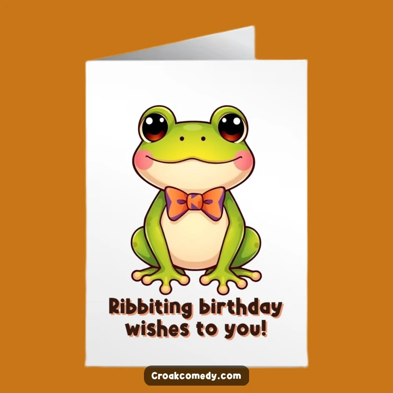 Free Printable Funny Birthday Card: Dapper Frog Bow Tie Downloadable Gift