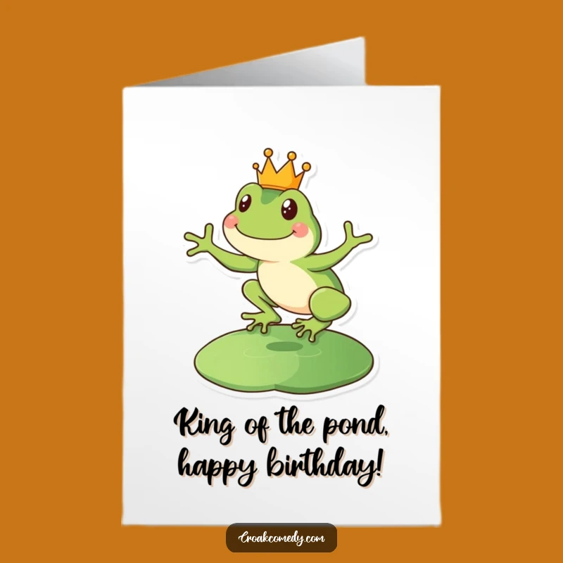 Royal Frog Birthday Card Free Printable: King of the Pond Downloadable Gift