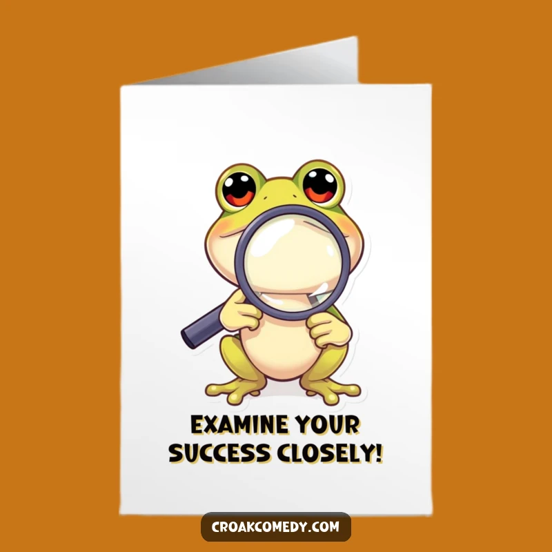 Free Printable Congrats Card: Curious Frog Discovers Success, Clever Downloadable