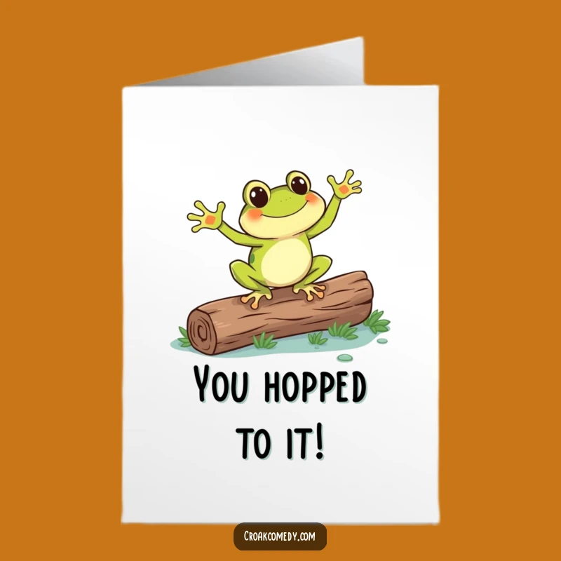 Free Printable Congrats Card: Froggy Dance Celebration, Humorous Downloadable Greeting Gift
