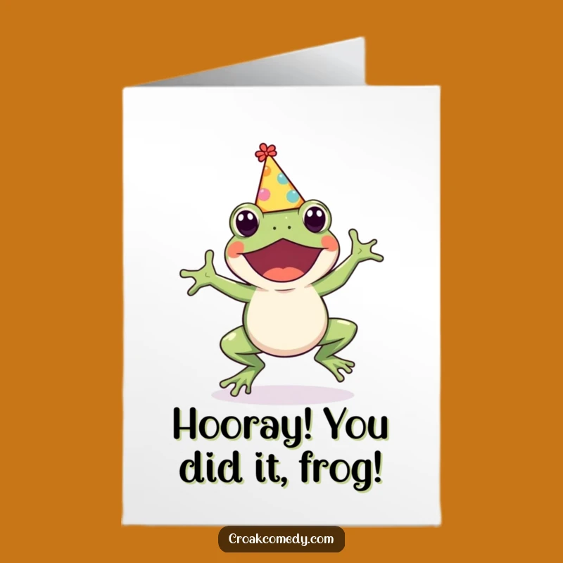 Free Printable Congrats Frog Card: Hopping Party Pal for a Funny Downloadable Gift