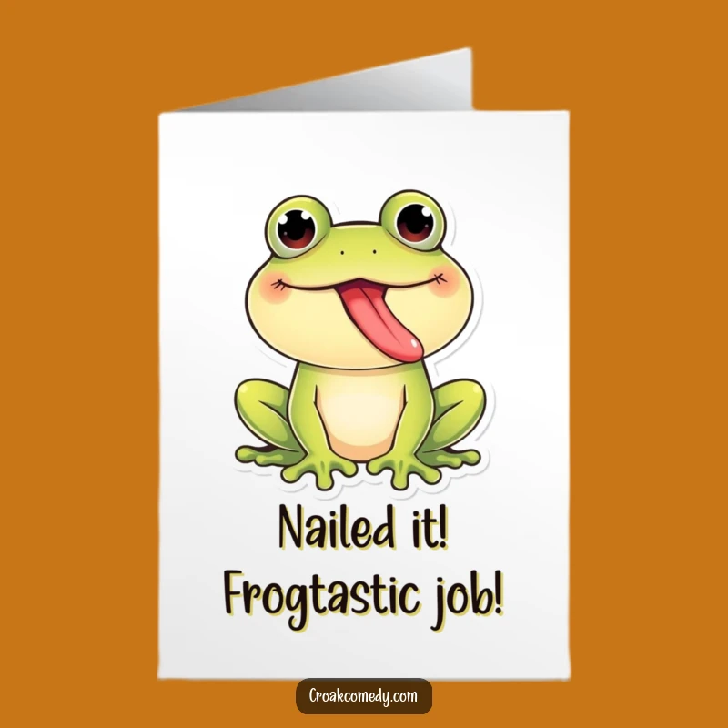 Free Printable Congrats Frog Card: Tongue Out Cheer for a Funny Downloadable Gift