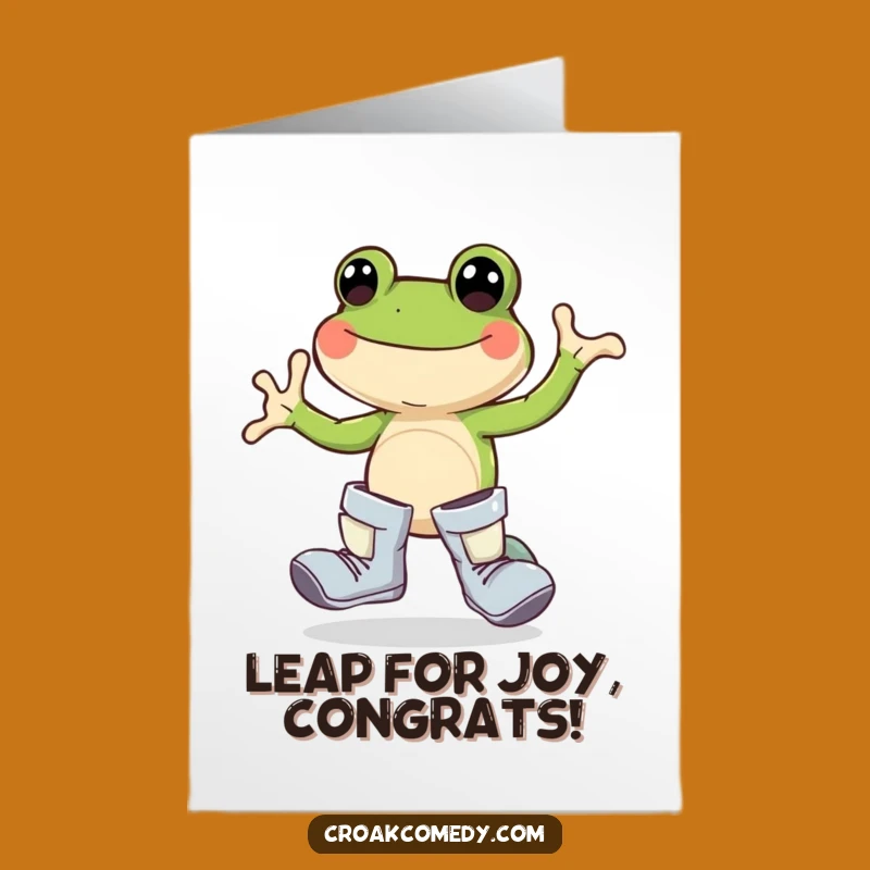 Free Printable Congrats Card: Hopping Frog, a Funny Downloadable Celebration