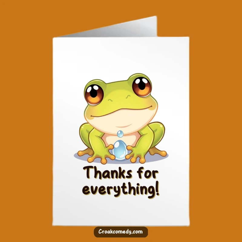 Free Printable Frog Thank You Card: Dewdrop Wonder Downloadable Gift