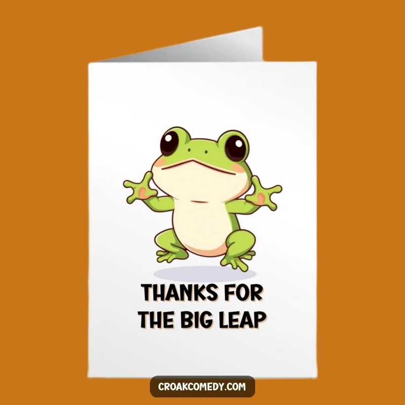 Free Printable Thank You Card: Eager Frog's Witty Jump for a Hilarious Downloadable Gift